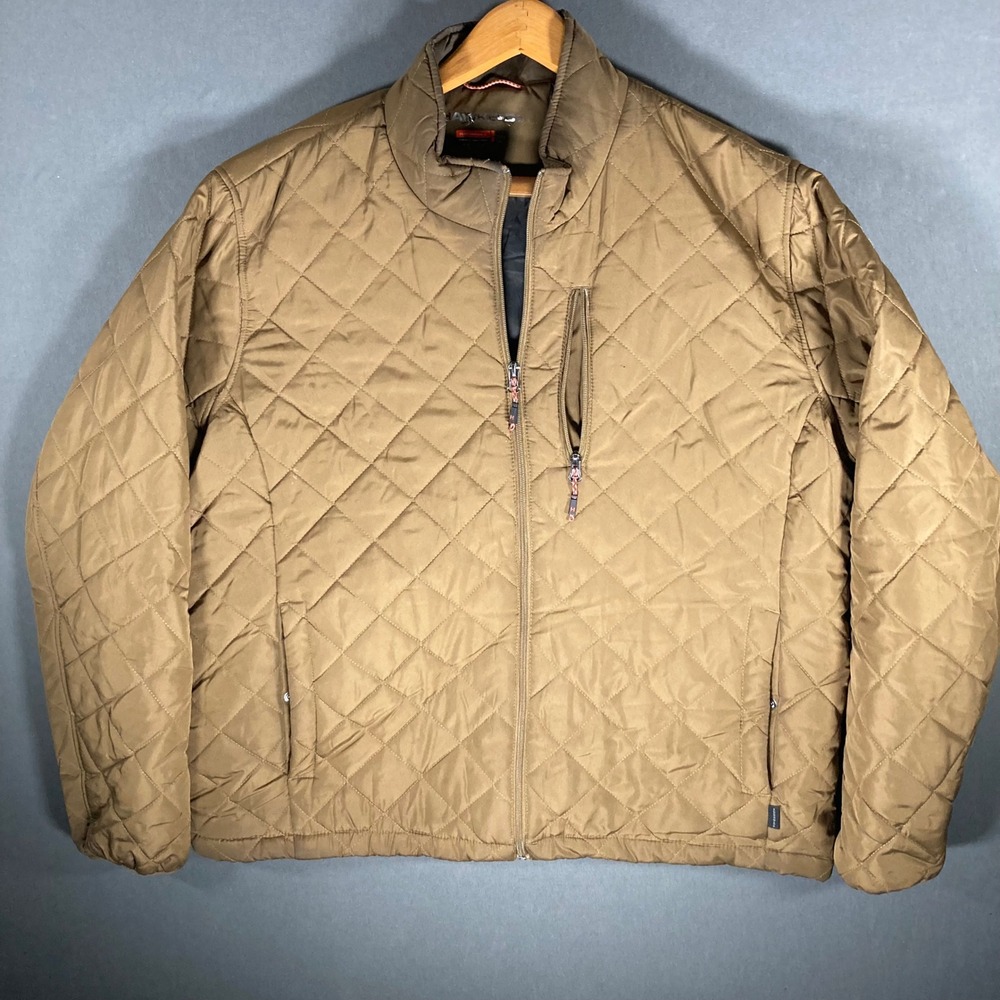 Hawke & Co. XXL Quilted Puffer Jacket Tan Brown Lightweight Zip Up‎ Coat Men